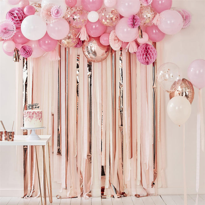 Backdrop med ballonger kit - Blush & Peach