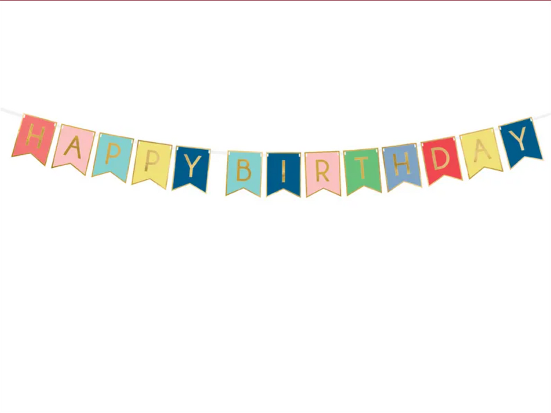 Banner - Happy Birthday, Fargerik