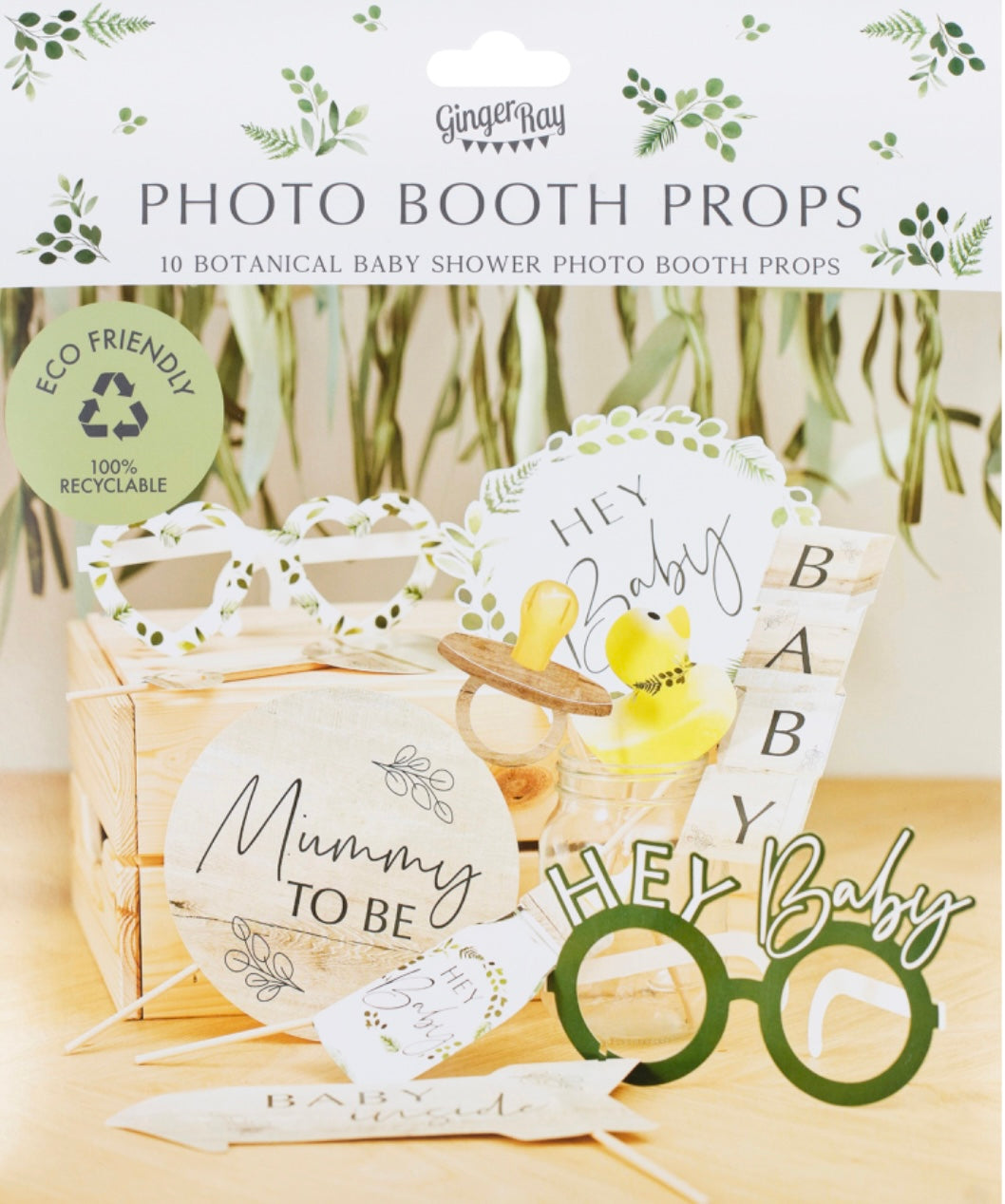 Botanisk Baby Shower Photo Booth rekvisitter